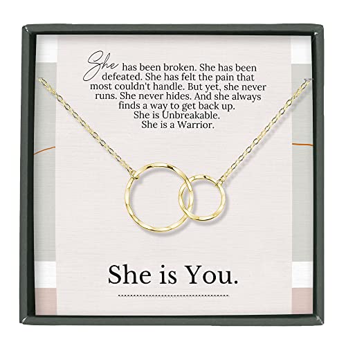 HOPE LOVE SHINE Encouraging Gift for Women - Courage, Strength, Motivational, Inspirational Necklace, Jewelry 16+2