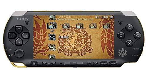 PSP Slim and Lite 3000 Series Handheld Gaming Console with 8GB Memory Card (Renewed) (Monster Hunter Blk/Gold)