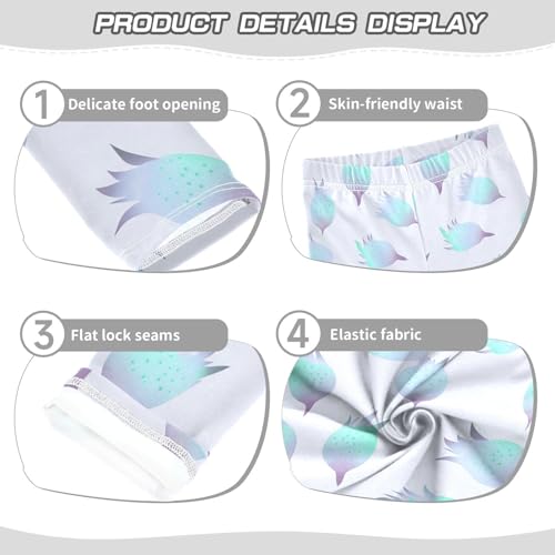 ALAZA Girls' Leggings Children's Yoga Pants Skinny Printed Dance Green Blue Pitaya Comfortable 4T2