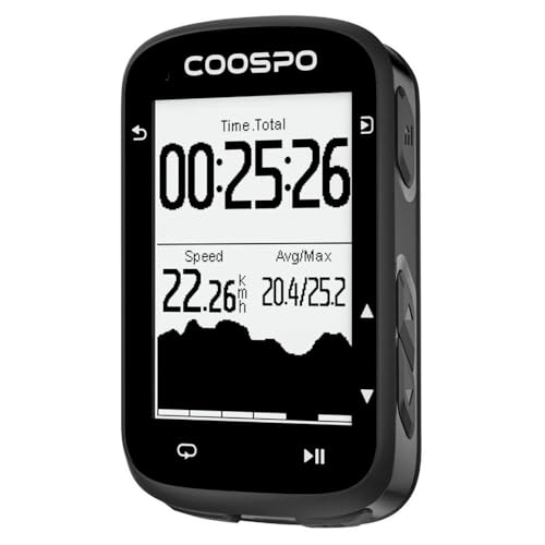 COOSPO CS300 Computadora Bicicleta, Ciclocomputador Bicicleta GPS 40 Horas Batería Duración con Pantalla LCD de 2,6’’ Pulgadas con Retroiluminación, IPX7, Admite BLE5.0/Ant+
