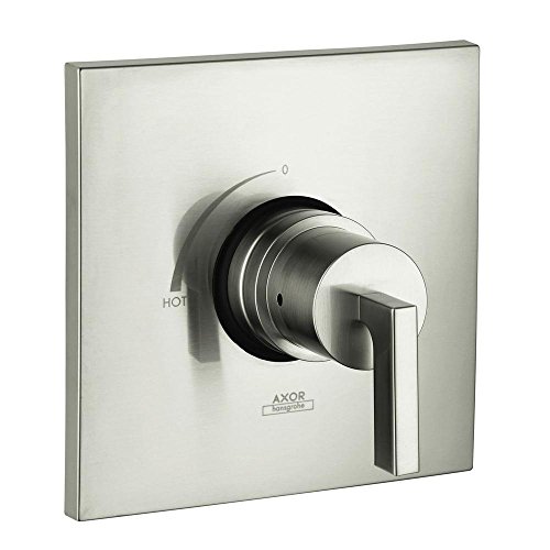 AXOR Citterio Modern Minimalist Easy Control 1-Handle 7-inch Wide Pressure Balance Shower Valve Trim in Brushed Nickel, 39414821