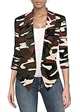 Womens Casual Work Office Open Front Blazer Jacket with Removable Shoulder Pads JK1133X 10188 CAMO 1X