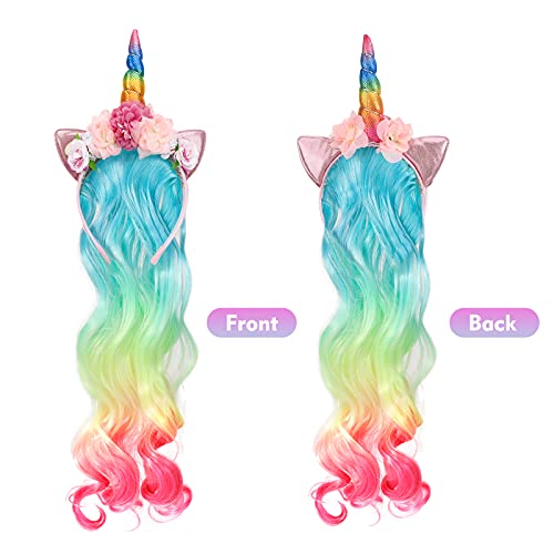 Hifot Einhorn Haarreif Einhorn Stirnband Kinder,Einhörner Mitgebsel Kindergeburtstag Geschenke für Mädchen,Einhorn Party Fasching Haarreif