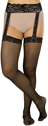 Image of ToBeInStyle Women's Attached Garter Belt Suspender Nylon Stocking Pantyhose