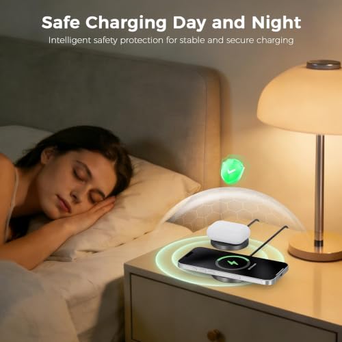 Image of MX 25W Qi2 Magnetic Wireless Charging Pad with USB-C Cable 1.2M, Fast Wireless Charger, Aluminum Body, Nylon Braided Cable for Compatible Smartphones, Wireless Earbuds & Qi-Compatible Devices