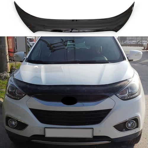 Hood Deflector for Hyundai Tucson 2010-2015 Bonnet Protector – Gloss Black Bug Shield Acrylic Smoke Stone Guard Protector