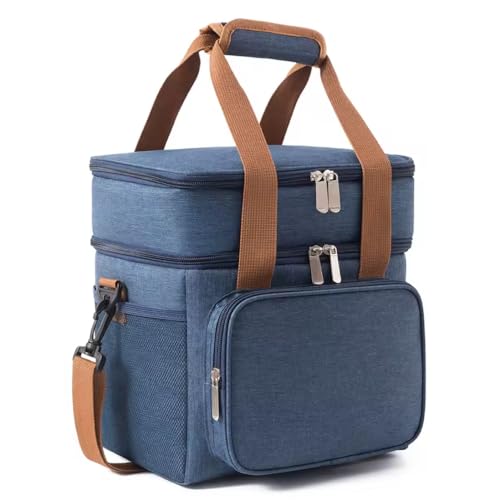 Bolsa Térmica Grande 2 Compartimentos Alça Ajustável Lancheira Ma...