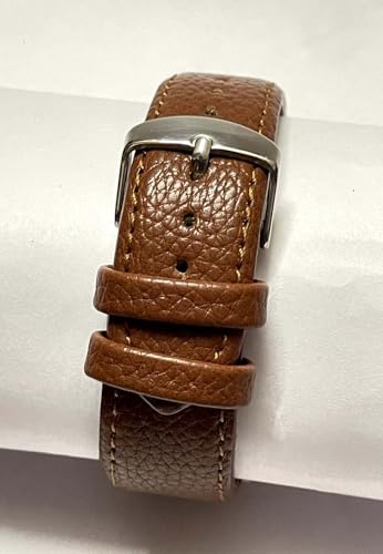 Image of Men's New Analogue Watch with Chronograph Design, Cream Dial, Brown Leather Strap