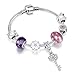 Produktbild Silber Schlüssel & Schmetterling Armbänder Für Frauen Kristall Armband Charme Schmuck Blumen & Wecker Armbänder Frauen Länge 20cm