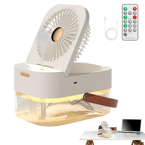 Sghtil Aire acondicionado personal, aire acondicionado dormitorio, carga tipo C humidificador USB rociador de escritorio, días cálidos de gran capacidad necesitan velocidades,