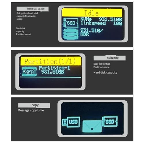 Aposous Smart Display M.2 SSD-box 10 GB NVMe/SATA i aluminium