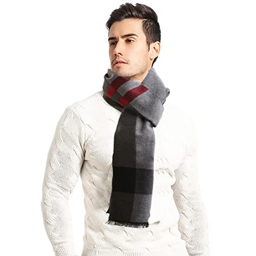 TRABIG Wintersjaal, zacht, warm kasjmier, wintersjaal heren, lange herensjaal, geruit, gebreide mannensjaal, klassiek en elegant plaid voor mannen - Image 3
