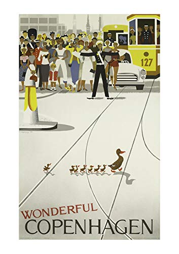 Poster de voyage Copenhague petit format pour illuminer votre bureau ou un mur de salon