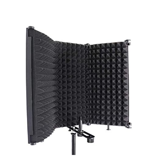 Tiwa Foldable Microphone Acoustic Isolation Shield Acoustic Foams Panel Studio Recording Microphone Accessories…