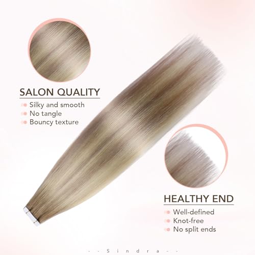 Image of Sindra Invisi Edge Tape in Extensions Human Hair, 22 Inch 60g