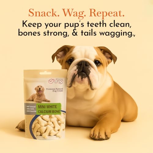 Image of O'Dog Premium Natual Dog Treat Mini White Calcium Bone for Puppies and Dogs Treat, Dog Snacks for Pets, Dog Biscuit (100g)
