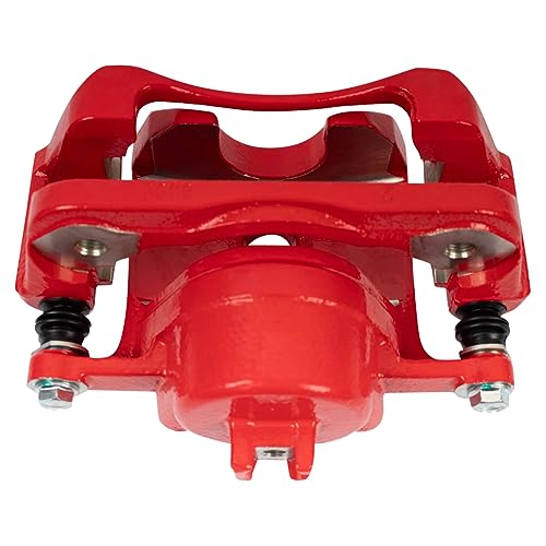 Image of TRQ Front Brake Caliper Set Painted Red Brackets Compatible with 2003-2008 Honda Pilot