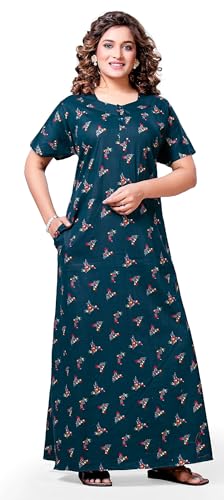 Image of PNAEONG Women's Cotton Long Maxi Night Gown Nighty Dress Stylish Super Soft Comfortable