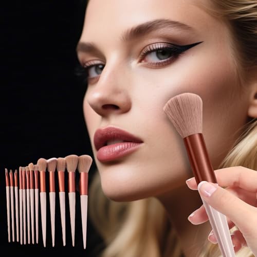 Professional Makeup Brush Set - Soft Bristle Cosmetic Tools for Foundation, Powder, and Eye Makeup with Travel Pouch