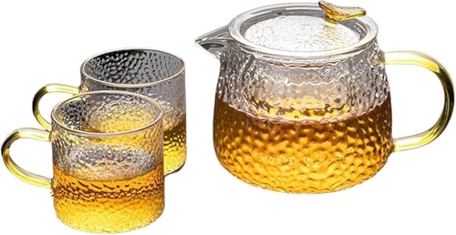 Ladfrol ティーポット 耐熱ガラス ガラス製ポット 急須 ティーポット 耐熱ガラスポット花茶 工芸茶 ハーフティー に 直火可 業務用 飲食店 お店用 ティーパーティに大活躍 オシャレ 湯呑み セット 茶愛好家 オフィス 家庭 ギフト 可愛い 急須