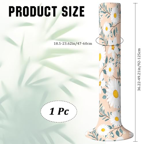 CREATCABIN Tower Fan Dust Cover Vertical Fan Cover Dustproof Protective Floor Standing Fan Cover Flower Yellow Household Tower Fan Cloth Cover Washable for Tower Sleeve Fan Decoration 24x49Inch - Image 2