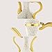 Steel Water Bottle Pitcher with Zirconia Stones | Handmade Metal Carafe Water Tea Coffee Jug Vintage Bottle | Turkish Ottoman Zamzam Pitchers (470 ML / 16 Oz, Zirconia Stone, Gold Color)