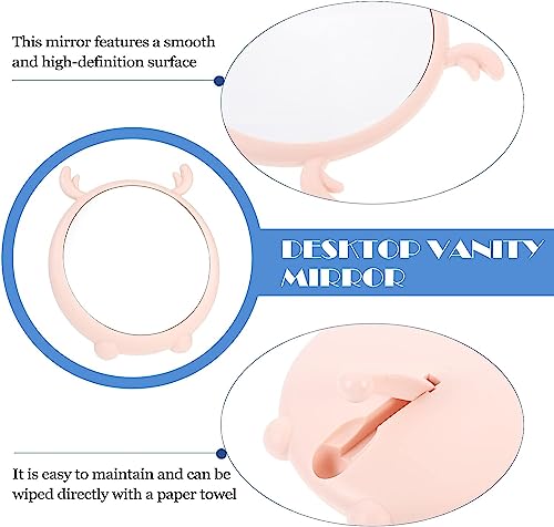Image of FLEXER Desktop Makeup Up Mirror Simple Round Cosmetic Table Mirrors (Multi-Color,1 Pcs)