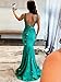 jdoiweidm Mermaid Royal Blue Prom Dress Glitter Sequin Beaded Evening Dress Corset Spaghetti Straps Long Formal Gowns with Train US6