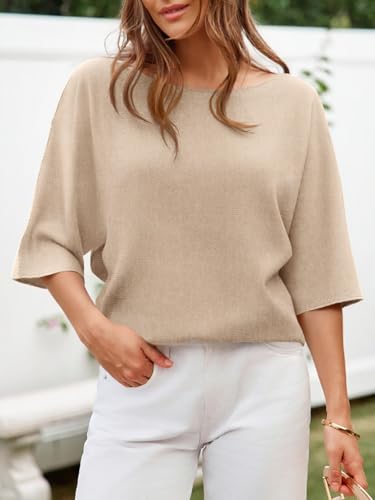 Cicy Bell Womens Half Sleeve Sweaters Oversized Boat Neck Knitted Pullover Sweater Trendy Casual Loose Fit Fall Tops2