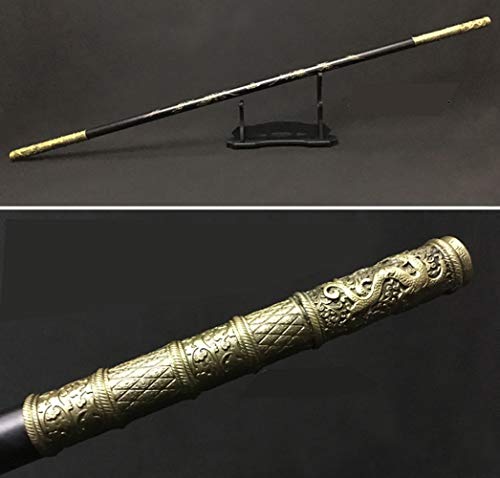 Weisheng Wooden Monkey King Staff Kungfu Wooden Wushu Sticks Monkey Cudgels Carving Dragon Golden Cudgel Sun Wukong Weapon Practice - Thumbnail 3
