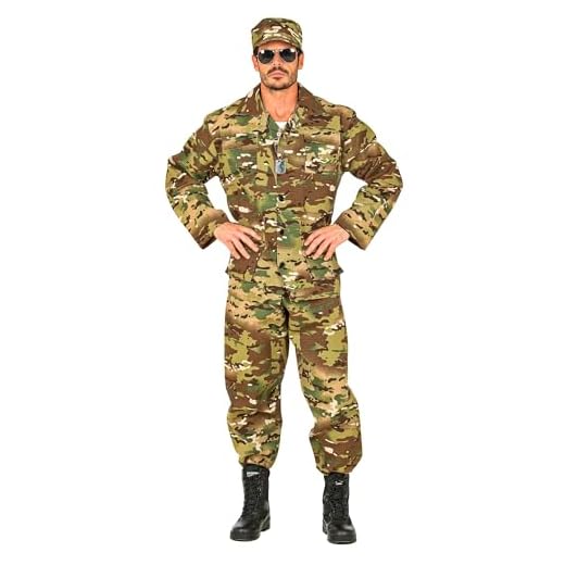 W WIDMANN MILANO Party Fashion - Costume Soldat, Uniforme, Camouflage, Armée, Militaire, Costumes de Mardi Gras, Carnaval