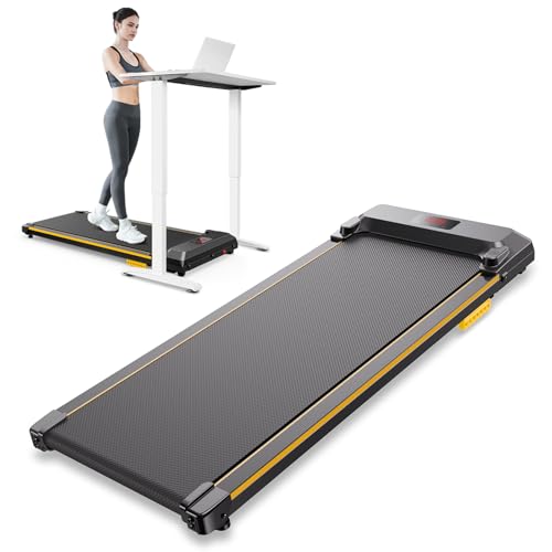 UREVO Under Desk Treadmill 1-6 km/h, Portable Walking Pad with built-in Wheels, Compact Treadmills...