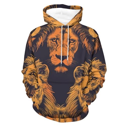 Peinture de lion sweat à capuche original à offrir en taille S