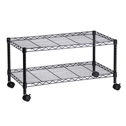 Honey-Can-Do 2-Tier Media Cart, Black, 18x36