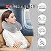 Egret Memory Foam Nackenhörnchen für Reisen - Ergonomische Unterstützung für Kopf, Nacken & Kinn - Super Leicht Nackenkissen für Flugzeug, Auto, Büro(Grau)