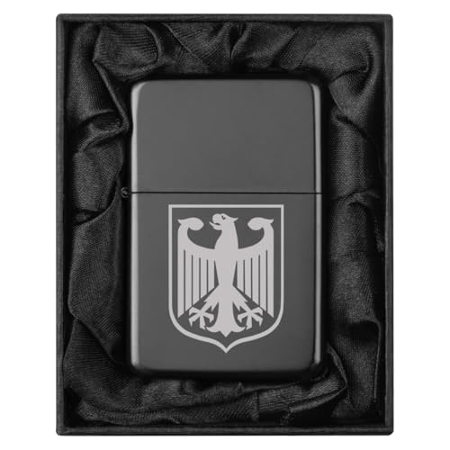 Encendedor en caja de regalo Negra con águila alemana miniatura 1
