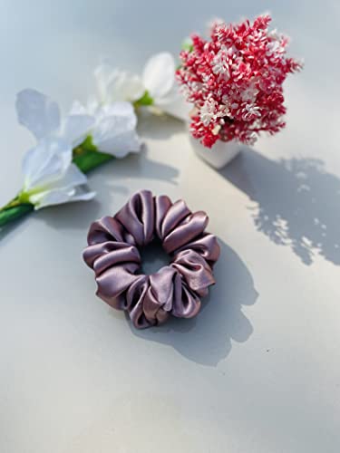Image of Luxury Silk Scrunchies for Women and Girls, Hair Ties, Hair Band, Ponytail Holder (Seaweed)