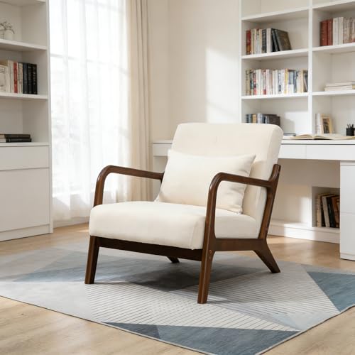 Sillón Moderno Blanco Tela Terciopelo miniatura 7