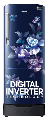 Image of Samsung 183 L, 4 Star, Digital Inverter, Direct-Cool Single Door Refrigerator (RR20C1824HV /HL, Himalaya poppy Blue, Base Stand Drawer)