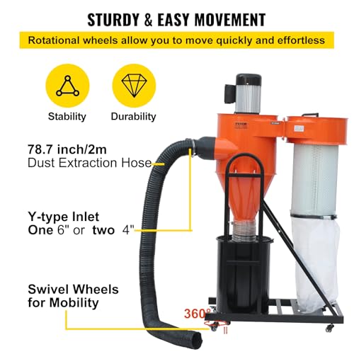 VEVOR 2 HP Vortex Dust Collector