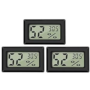 Thlevel Digitale minithermometer en hygrometer met lcd-scherm, 3 stuks, meet temperatuur en luchtvochtigheid, voor koelkast, aquarium, -50°C~+70°C (3 stuks A)