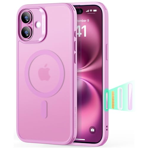 Image of ESR for iPhone 16 Plus Case, Camera Control Cover, Compatible with MagSafe, Shockproof Military-Grade Protection, Magnetic Phone Case for iPhone 16 Plus Case, Classic Hybrid Case, Frosted Pink