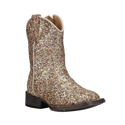 ROPER Toddler Girls Glitter Galore Square Toe Casual Boots Mid Calf - Gold2