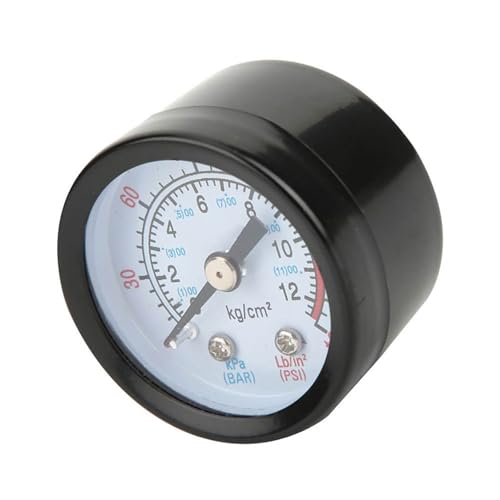 Luftkompressor Manometer Druckmessgerät für Kompressor mit Schraubkolben, Druckanzeige Durchmesser unten ca. 42 mm, Eisenschaleninstrument Druckmessgerät für Luftkompressoren