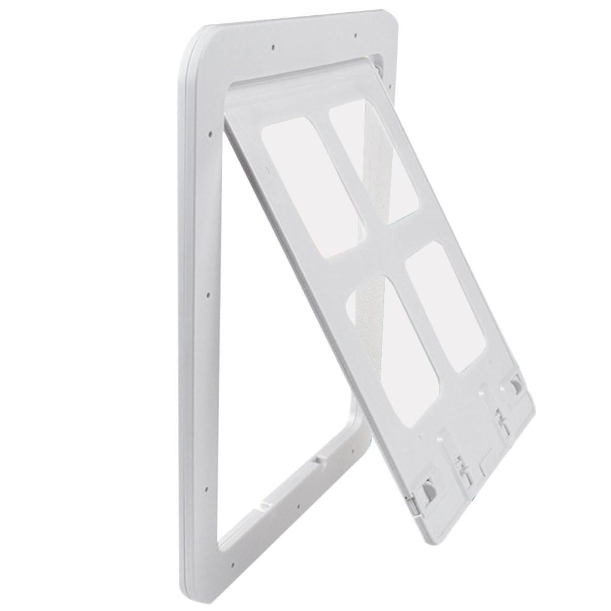 Porte pour Animaux à Rabat pour Chien et Chat, Maille Écran Blanche | PC Nylon, Circulation D’air et Perméabilité, Format pour Animaux, Design Moustiquaire