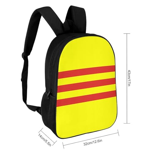 South Vietnam Flag Classic 17 Inch Backpack Travel Daypack Casual Shoulder Bag with Adjustable Strap for Men And Women2