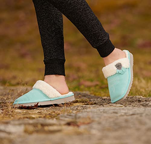 Image of ARIAT Women's Jackie Square Toe Warm Soft Genuine Suede Leather Indoor Outdoor Slippers with Plush Collar