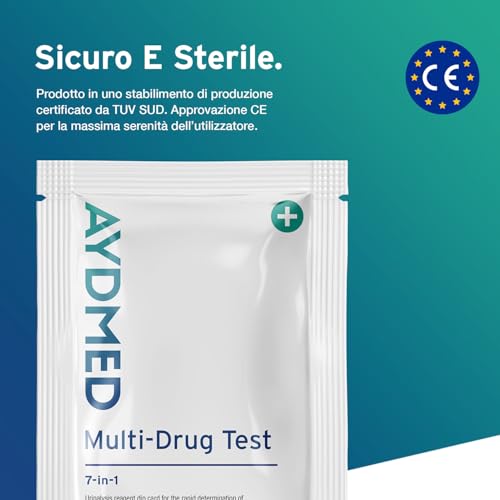 5 x Aydmed test antidroga per test antidroga per sette farmaci | Test antidroga per l'urina | Test per cocaina, oppiacei, metadone, anfetamine, cannabis, estasi e benzodiazepine - 9