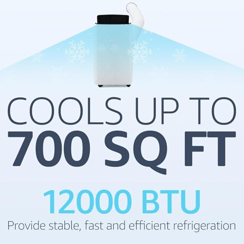 Image of PioneerWorks 12000 BTU Portable Air Conditioner, Cooling AC Up to 600 Sq. Ft., AC Unit with Cooling, Fan and Dehumidifier Functions, Remote Control, LED Display and Venting Kit Included, Black Top