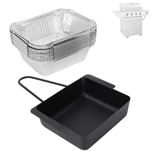 Image of Universal Grease Pan for Nexgrill 720-0830X 720-0830H 720-0888 720-0888S 720-0896B 720-0896 Cuisinart CGG-7400, Grease Catcher with 15-Pack Aluminum Drip Liner for Nexgrill Replacement Parts